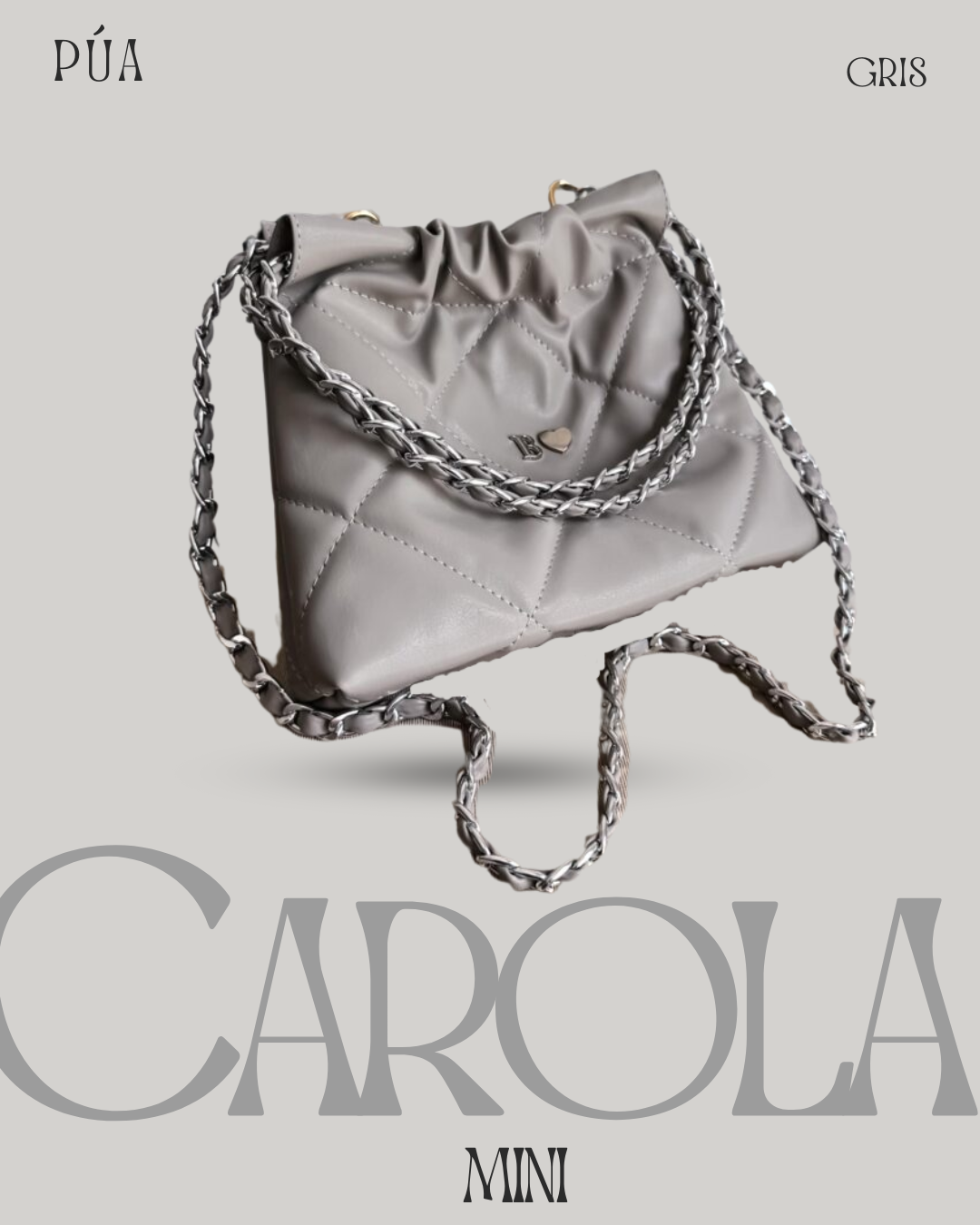 Carola Mini Gris - Cadena Plata
