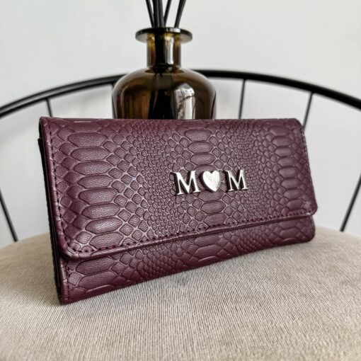 Cartera Python Burgundy