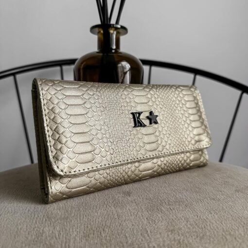 Cartera Python Gold
