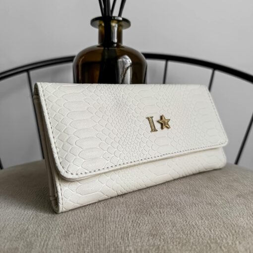 Cartera Python Crema