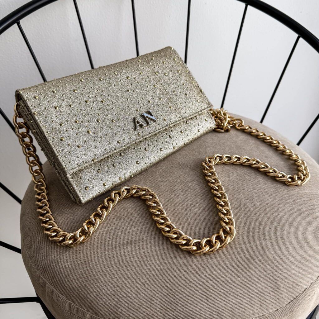 Pamela Gold Glitter Cadena Oro