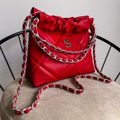 Carola Mini Hot Red - Cadena Plata