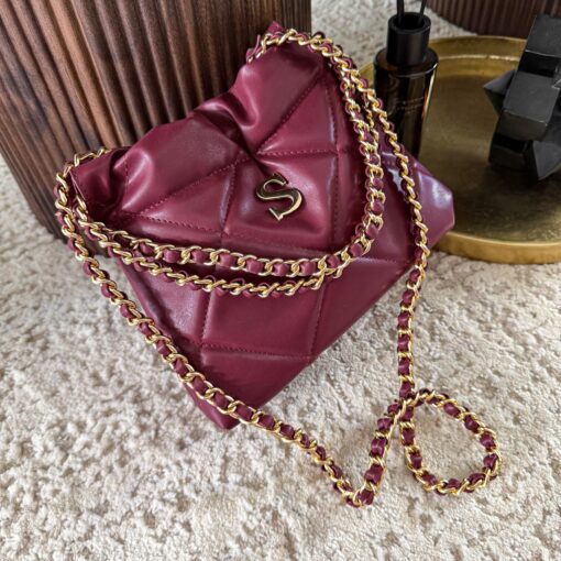 Carola Mini Borgoña - Cadena Oro