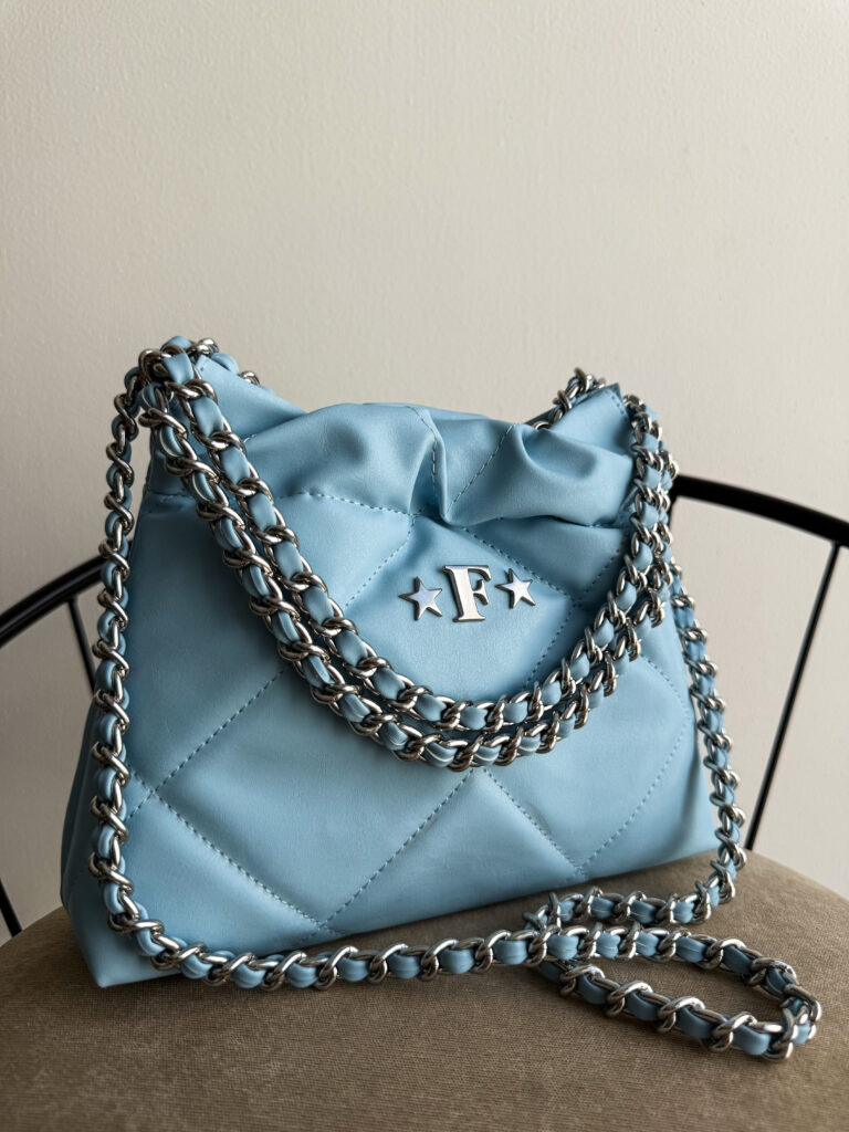 Carola Mini Baby Blue - Cadena Plata