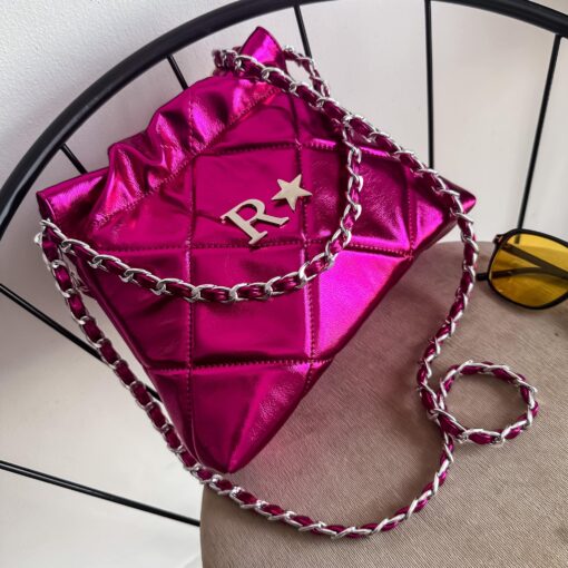 Carola Mini Fucsia Metálico - Cadena Plata