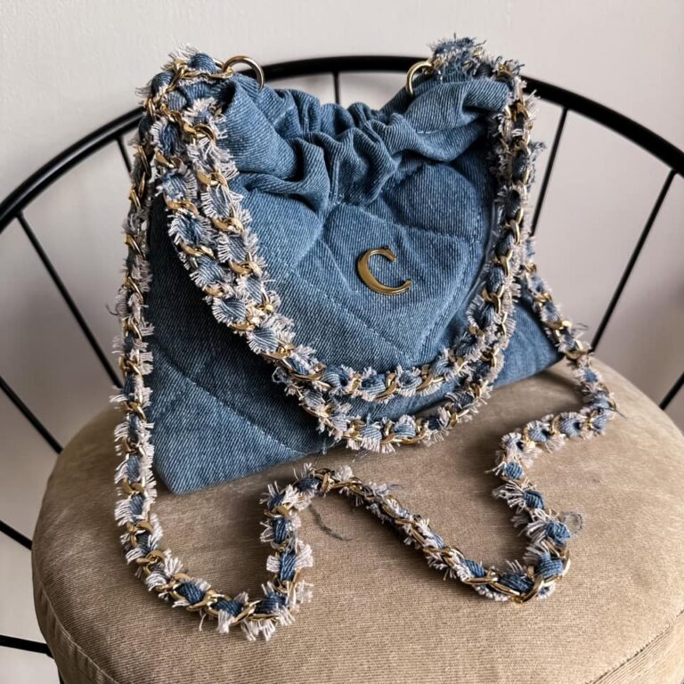 Carola Mini Denim Ripped - Cadena Oro