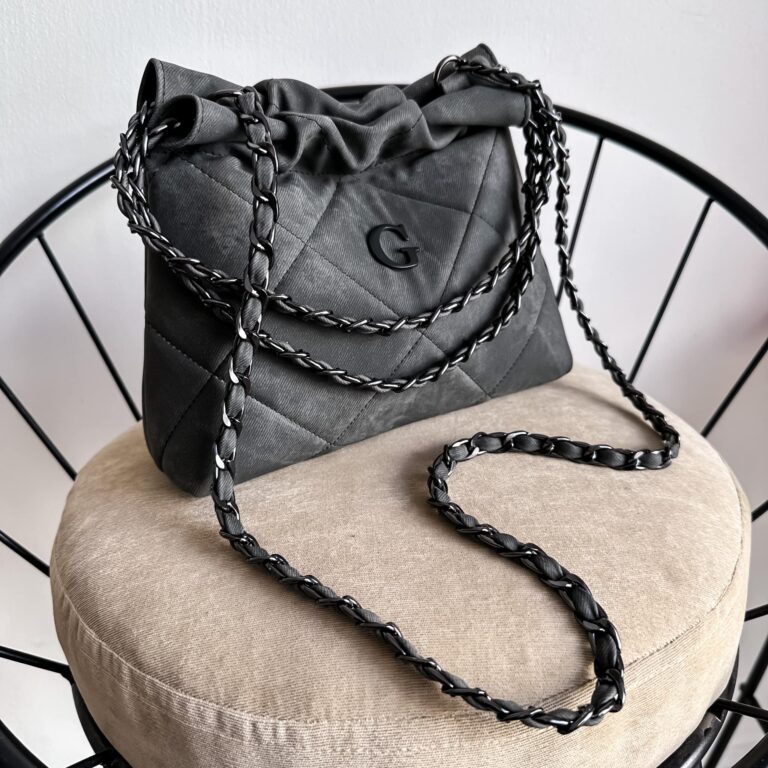 Carola Mini Denim Gris - Cadena Negra