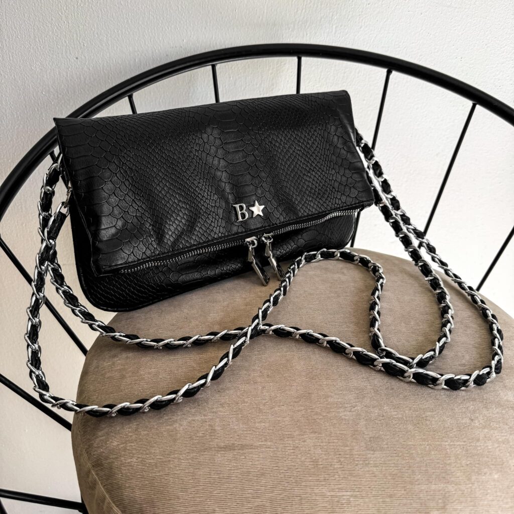 Zulema Python Black - Herrajes Plata