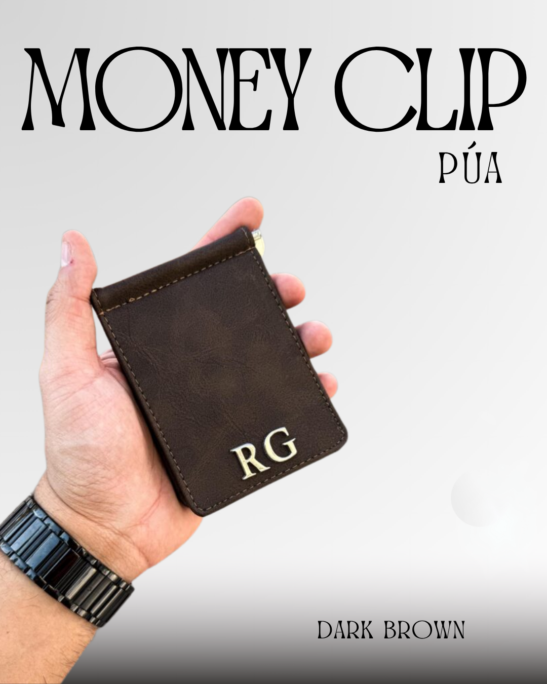 Money Clip Dark Brown