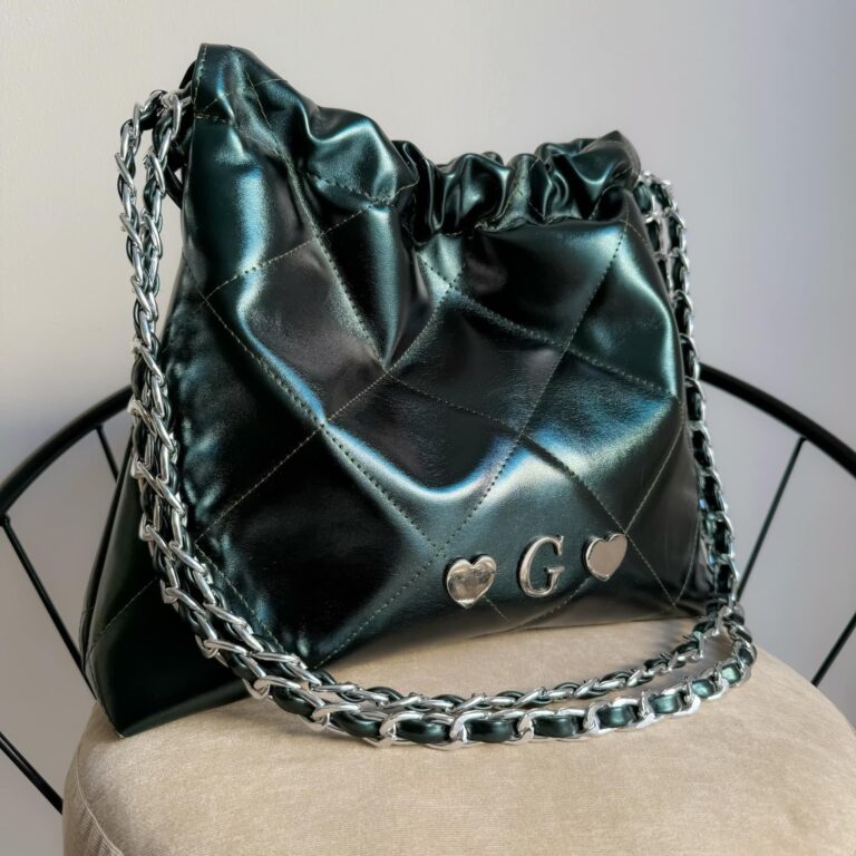 Carola Dark Green - Cadena Plata