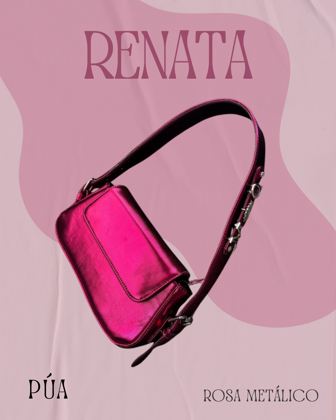 Renata Rosa Metálico Herraje Plata