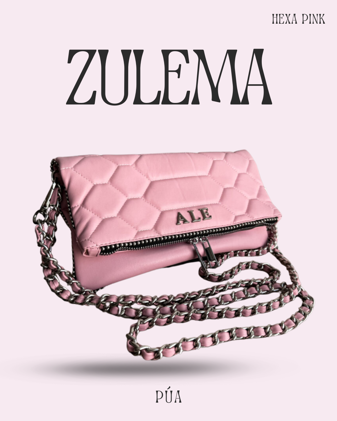 Zulema Pink - Herrajes Plata + Filo De puntos