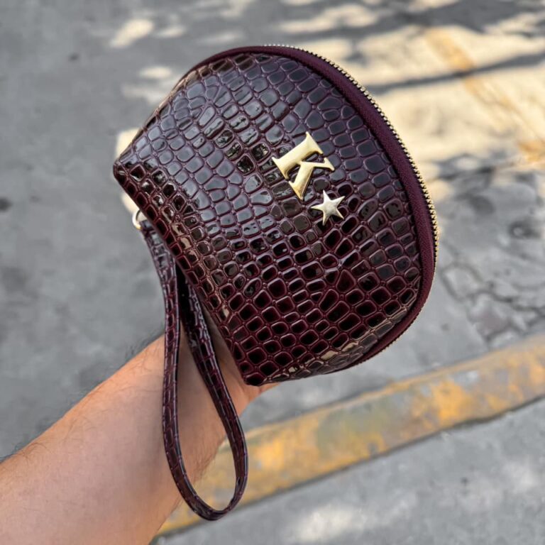 Cosmetiquera Croco Burgundy
