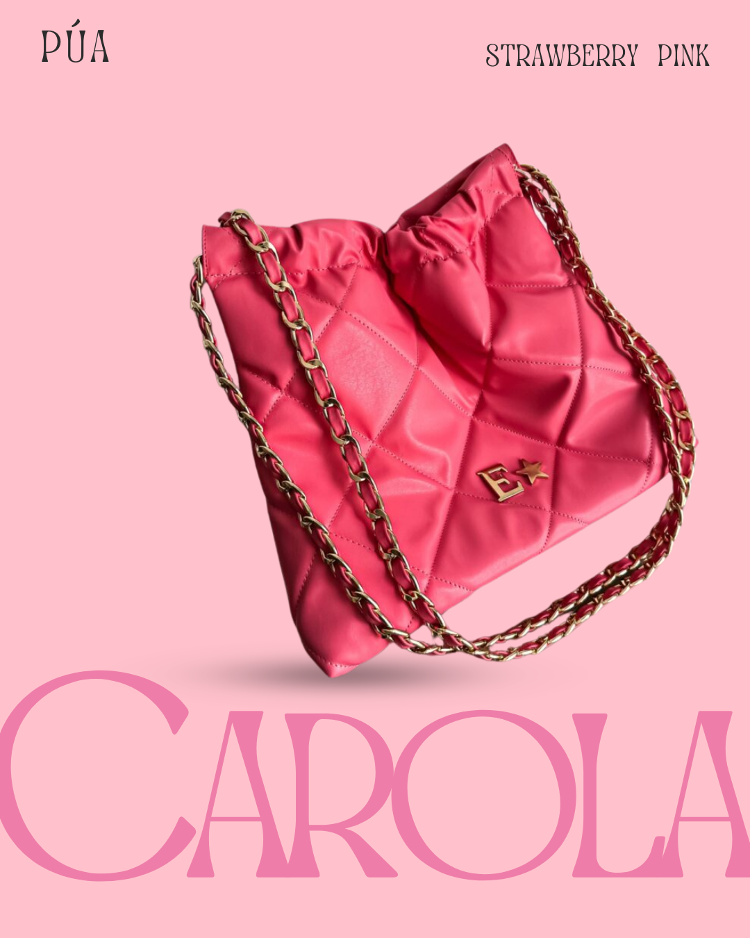Carola Bubblegum Pink - Cadena Oro (Copia)