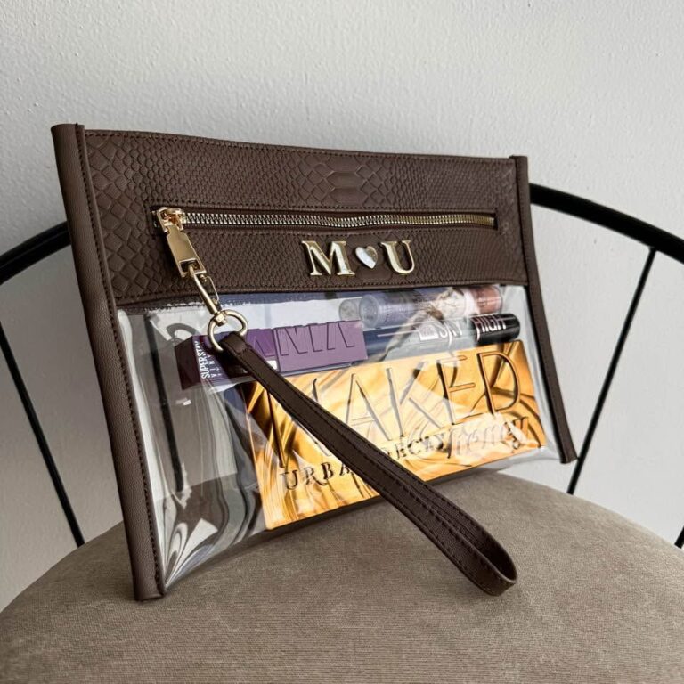 Cosmetiquera Transparente - Python Brown