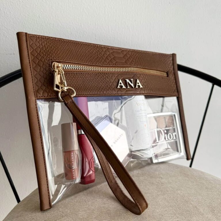 Cosmetiquera Transparente - Camello