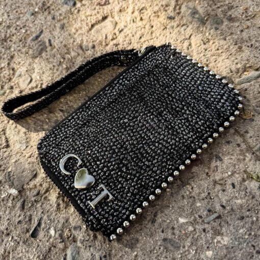 Tarjetero-Monedero Black Glitter