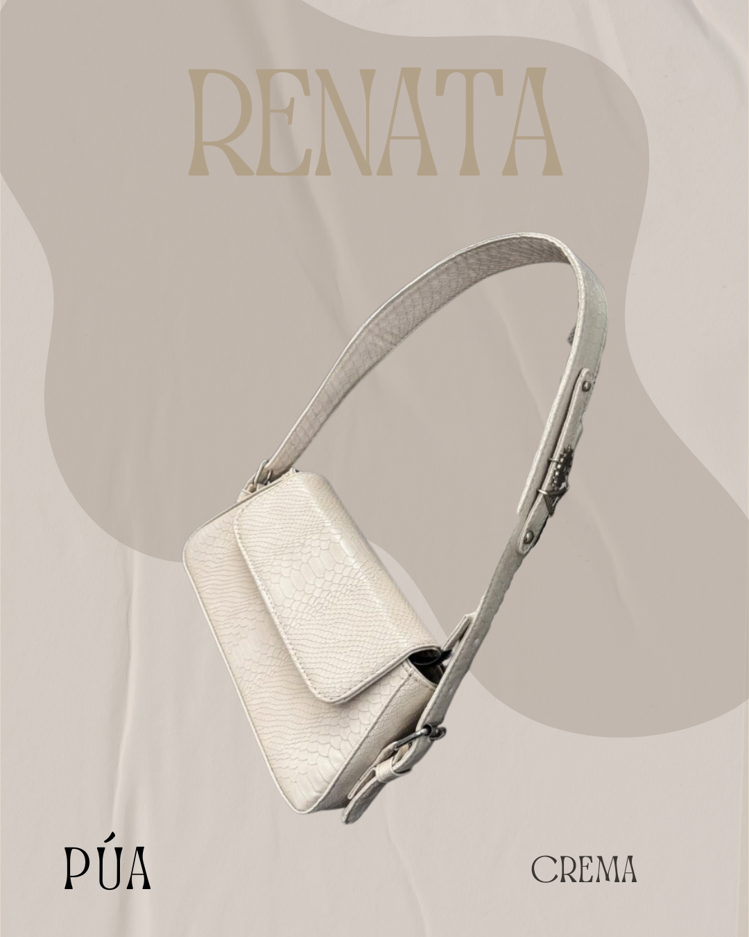 Renata Python Crema - Herrajes Plata
