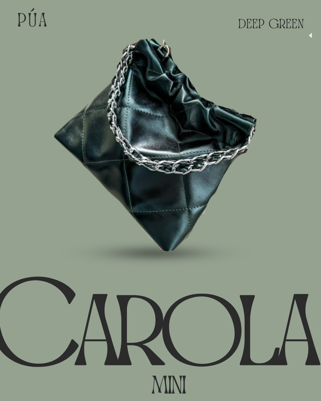 Carola Mini Deep Green - Cadena Plata