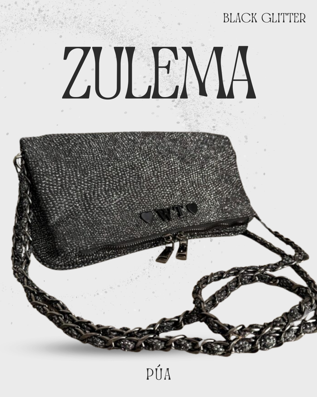 Zulema Black Glitter - Herrajes Negros