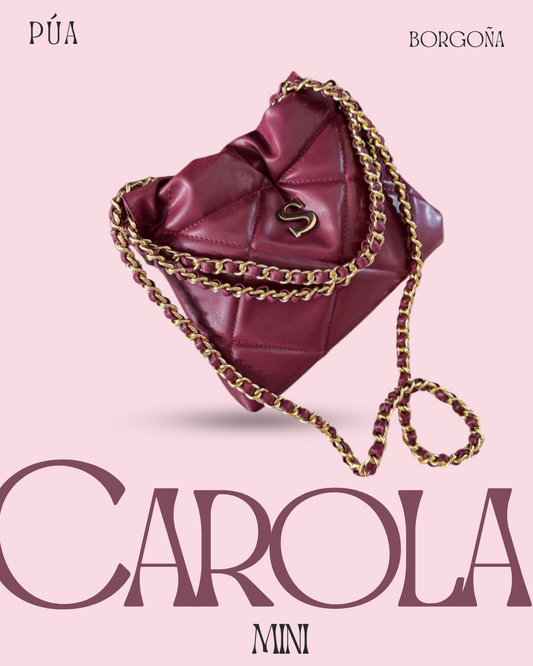 Carola Mini Borgoña - Cadena Oro