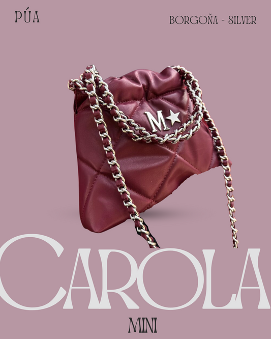 Carola Mini Borgoña Silver - Cadena Plata