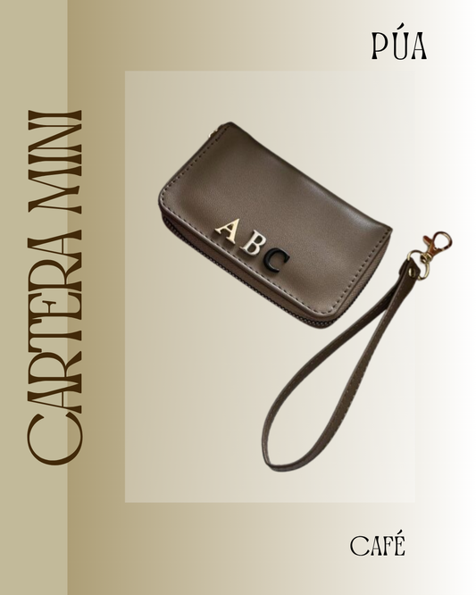 Cartera Mini Café Herraje Oro