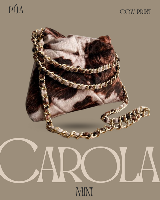 Carola Mini Cow Print - Cadena Oro