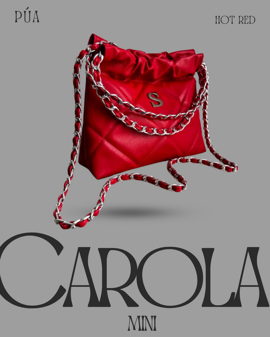 Carola Mini Hot Red - Cadena Plata