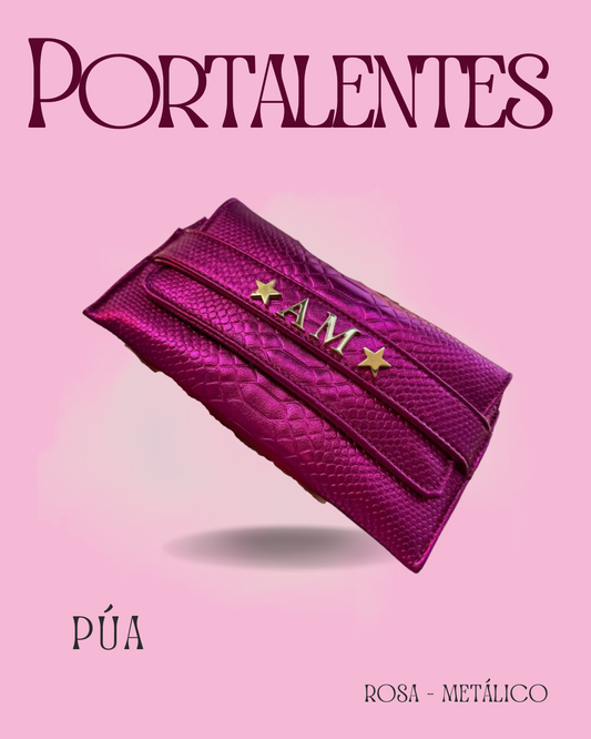 Portalentes Rosa Metálico