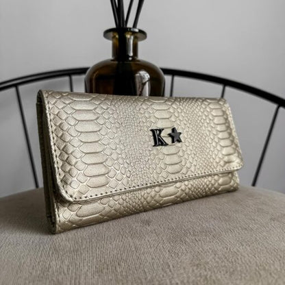 Cartera Python Gold
