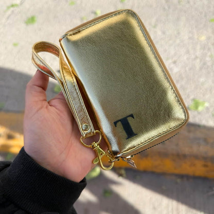 Cartera Mini Dorado Herraje Oro