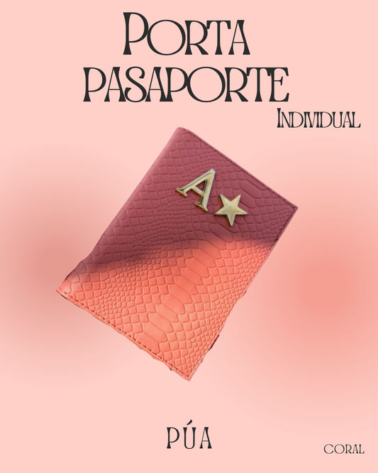 Porta pasaporte Individual Coral