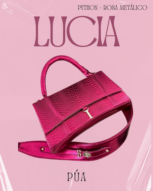 Lucia Python Rosa Metálico