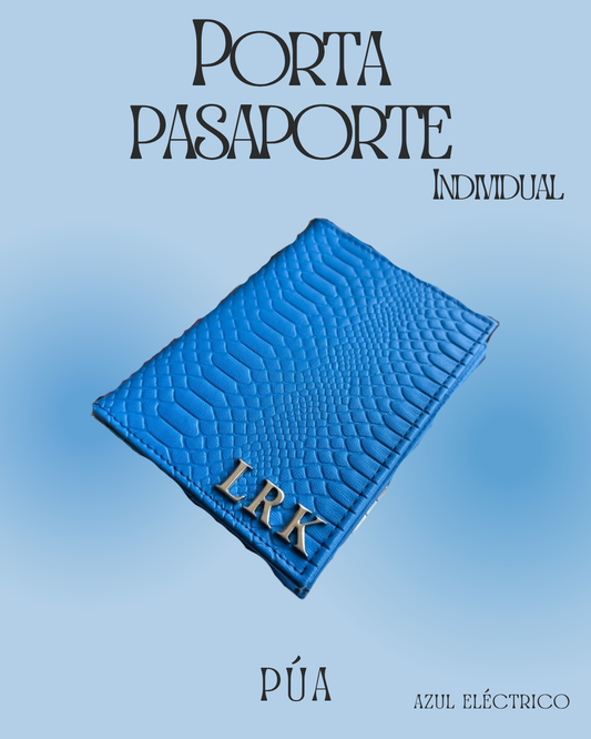 Porta pasaporte Individual Azul Eléctrico