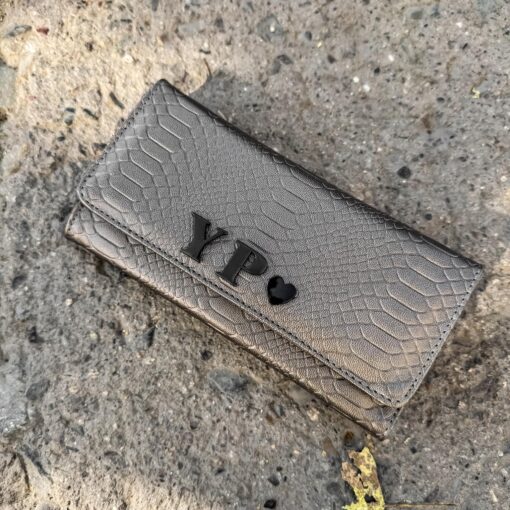 Cartera Python Acero