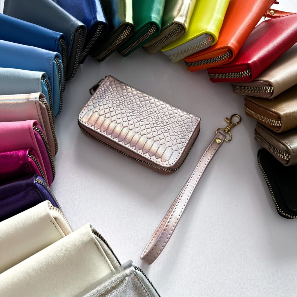 Cartera Mini Rosa Tornasol Herraje Oro