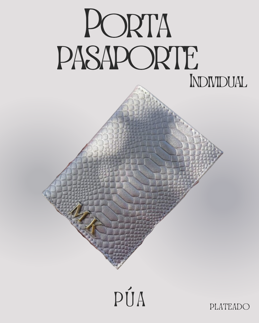 Porta pasaporte Individual Plateado