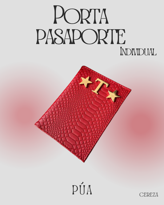 Porta pasaporte Individual Cereza