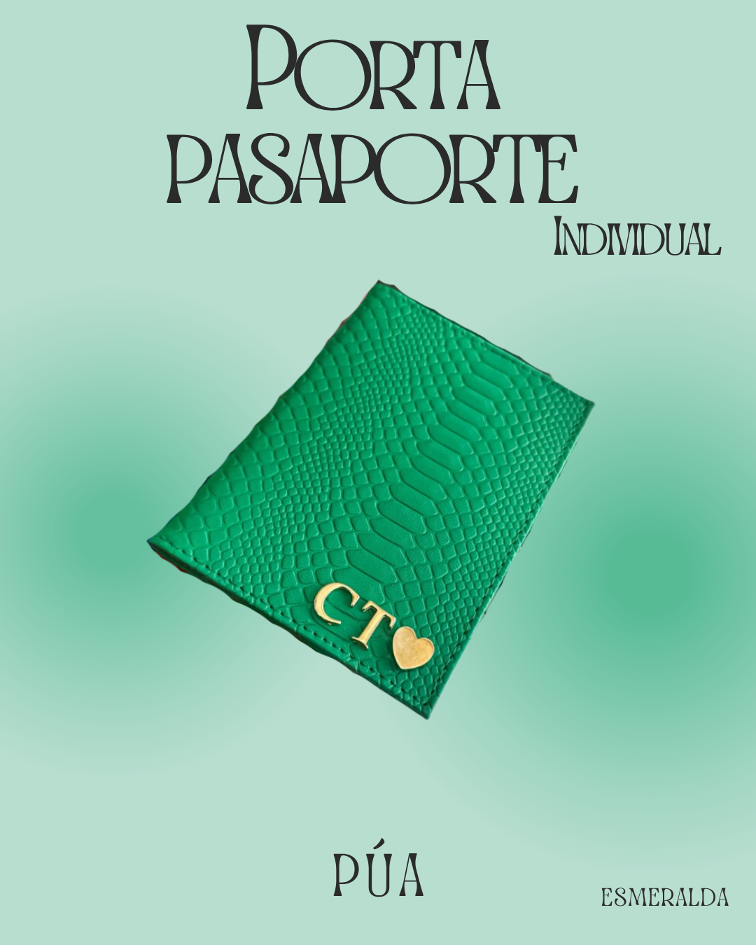 Porta pasaporte Individual Esmeralda