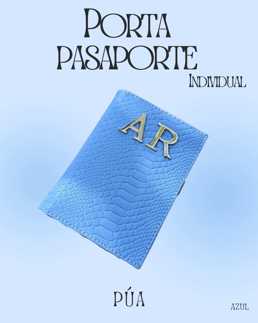 Porta pasaporte Individual Azul