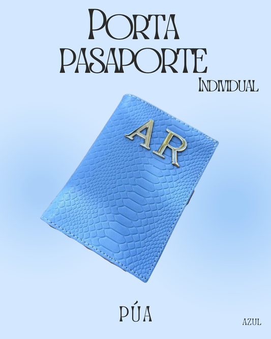 Porta pasaporte Individual Azul