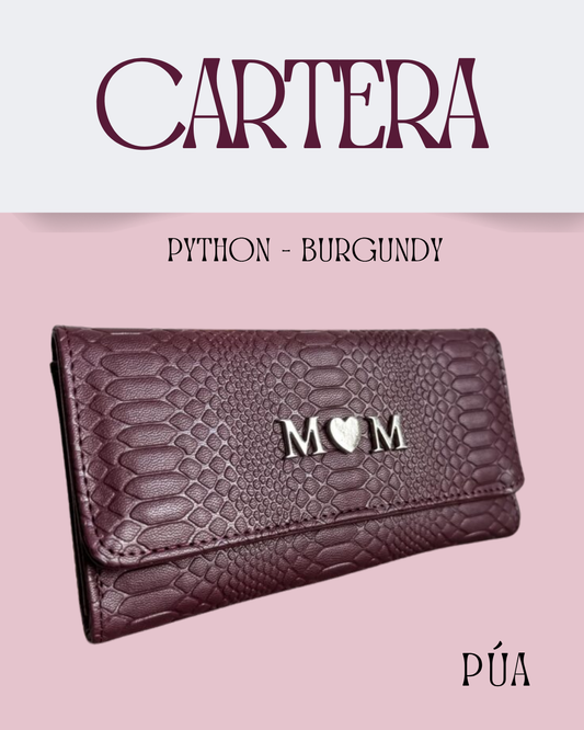 Cartera Python Burgundy