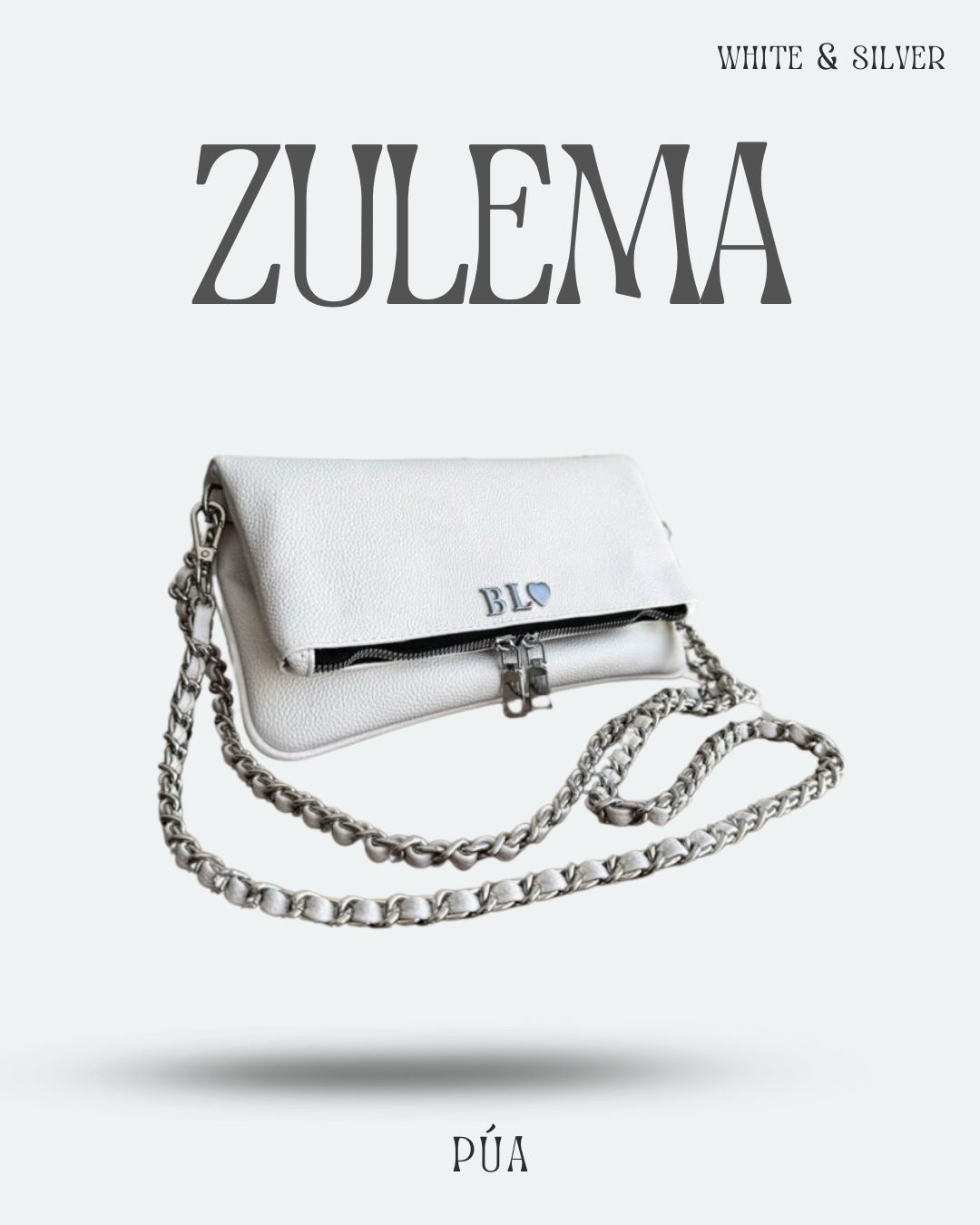 Zulema White Texturizada - Herrajes Plata