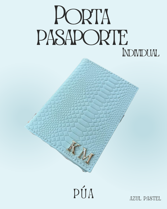 Porta pasaporte Individual Azul Pastel