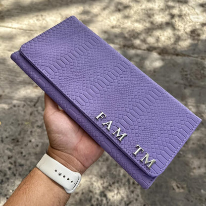 Porta Pasaporte Familiar Lavanda