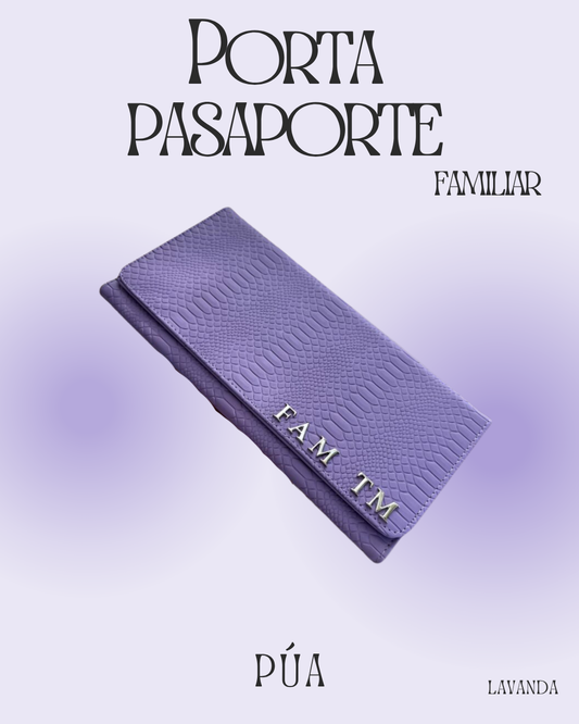 Porta Pasaporte Familiar Lavanda