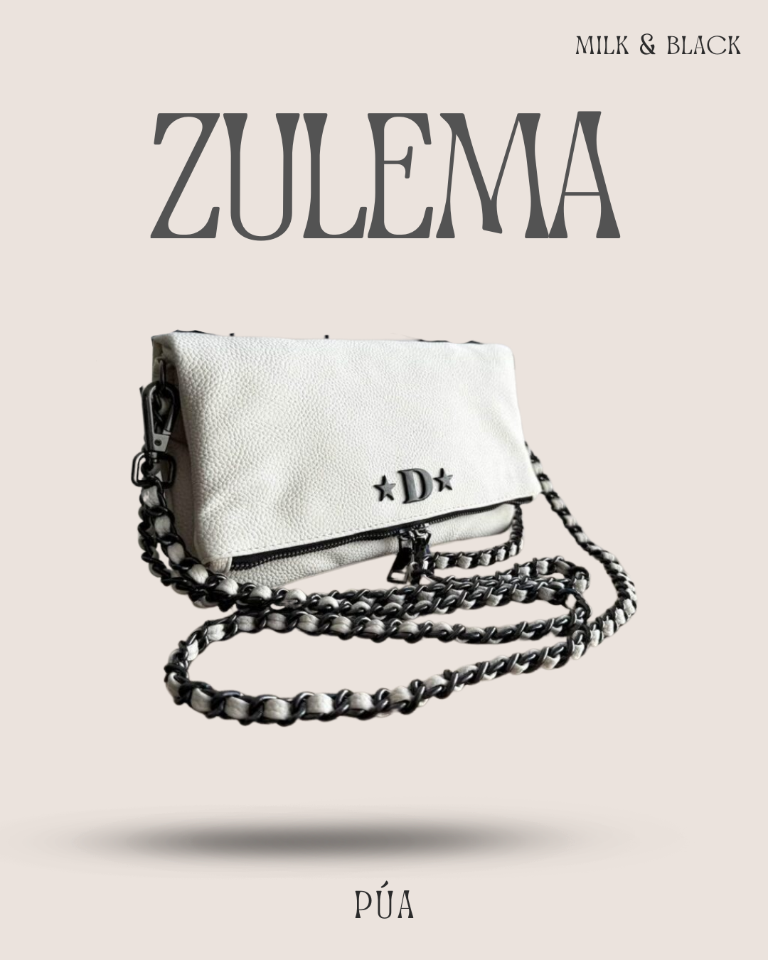 Zulema Milk Texturizada - Herrajes Negro