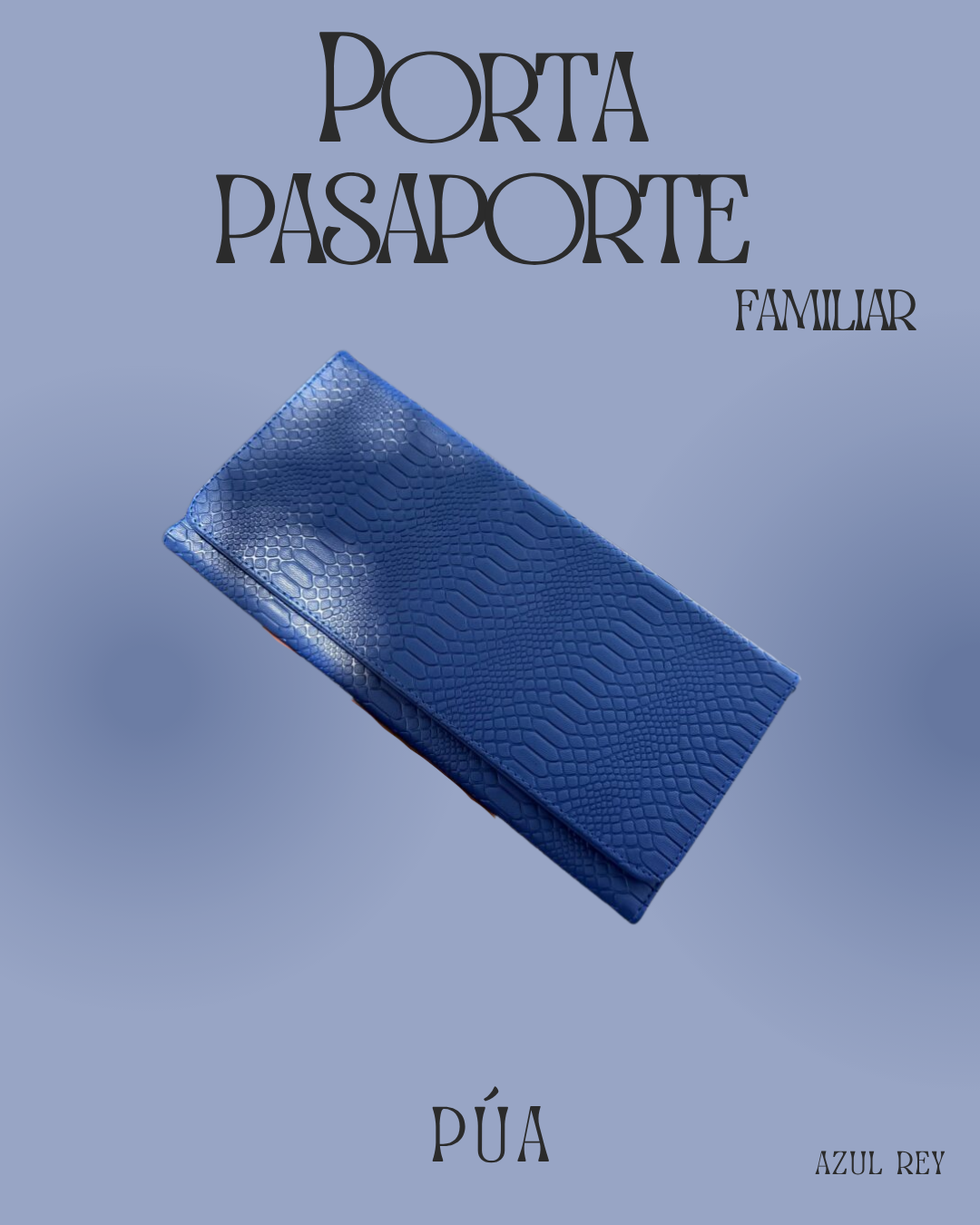 Porta Pasaporte Familiar Azul Rey