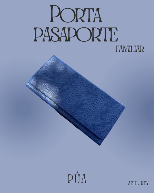 Porta Pasaporte Familiar Azul Rey